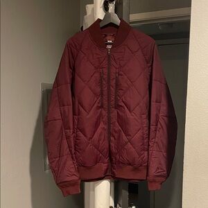 Uniqlo Maroon Recycled Hybrid Down Jacket